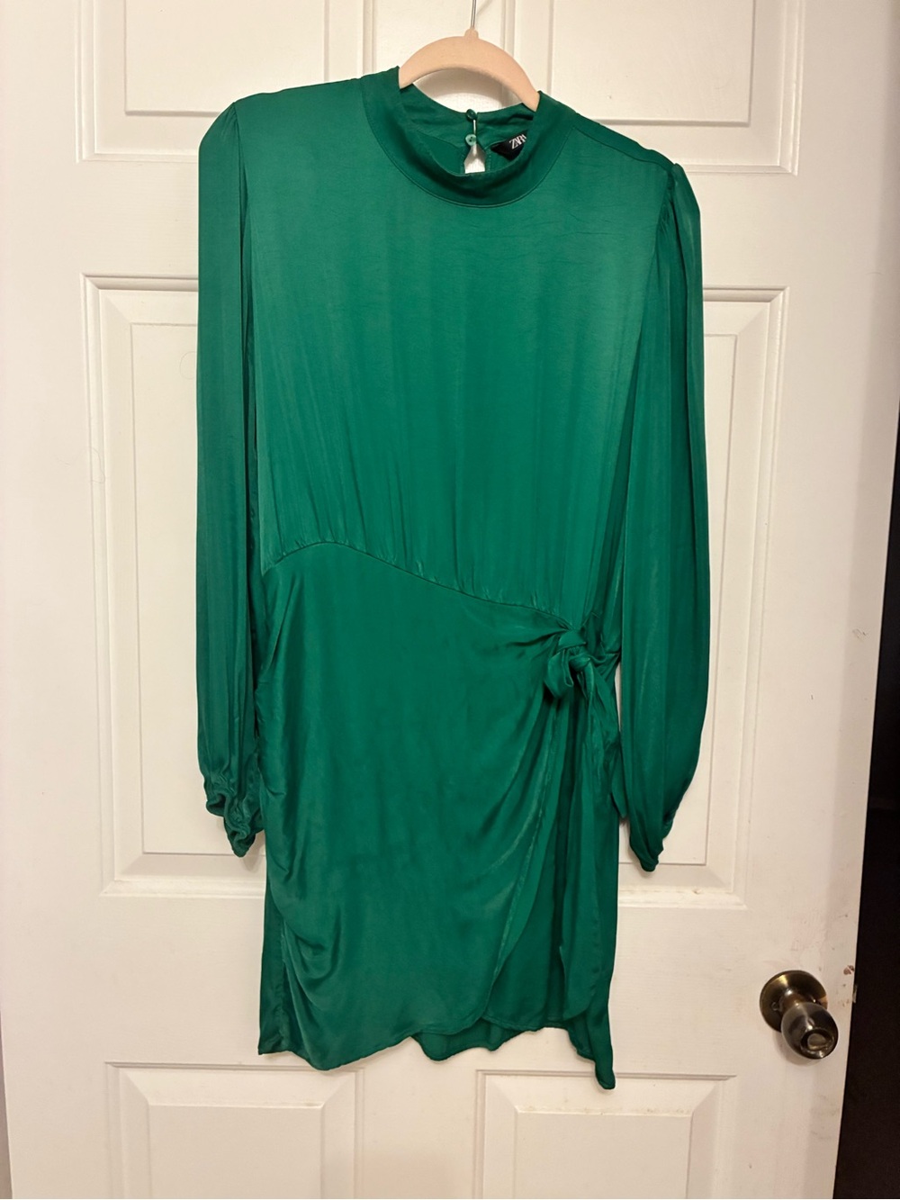 ZARA Emerald Green Long-Sleeve Dress Jacket